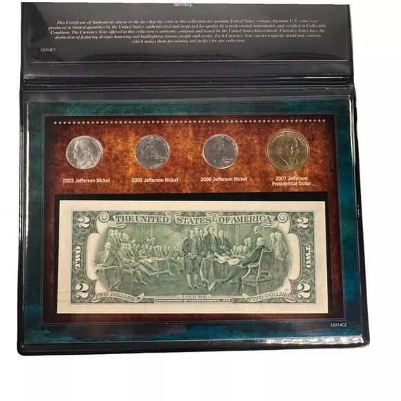 The Many Faces of Thomas Jefferson 5pc Coin & Currency Collection - Picture 3 of 4